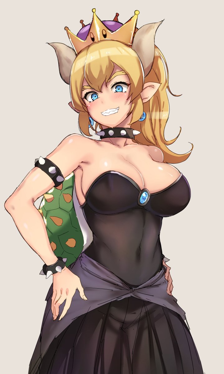 bowsette (mario and 1 more) drawn by alp
