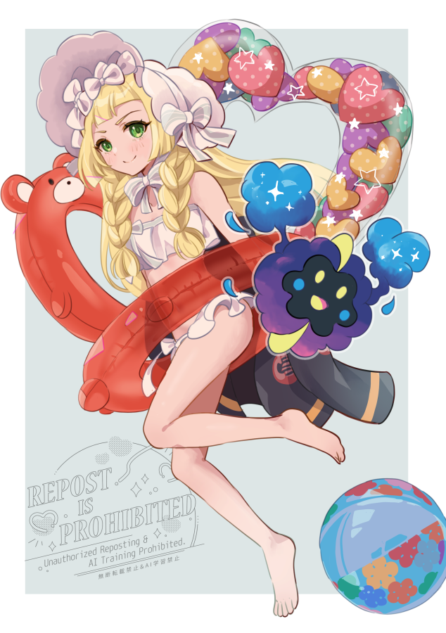 lillie and cosmog (pokemon and 1 more) drawn by mizuiro123