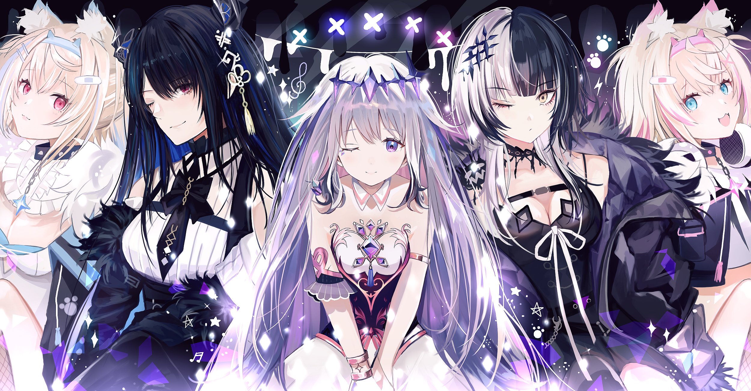 shiori novella, nerissa ravencroft, fuwawa abyssgard, mococo shiori novella, nerissa ravencroft, fuwawa abyssgard, mococo