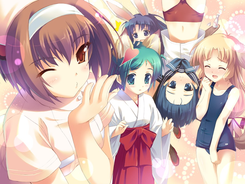 kashiwagi azusa, kashiwagi hatsune, kashiwagi kaede, kashiwagi chizuru, and takasago rikka (kizuato) drawn by amami_mikihiro
