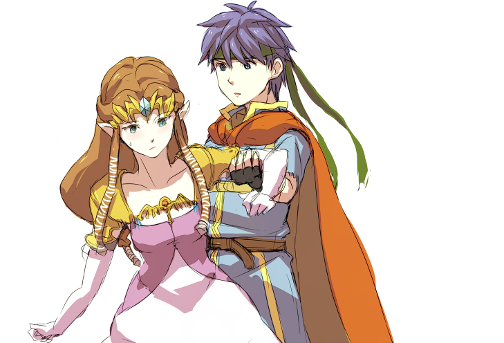 princess zelda and ike (fire emblem and 4 more) drawn by o-yuki
