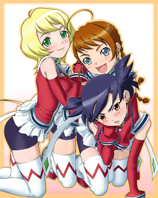 arika yumemiya, nina wang, and erstin ho (my-otome) drawn by heppoko_r