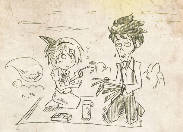 konpaku youmu and edward scissorhands (touhou and 1 more) drawn by setz