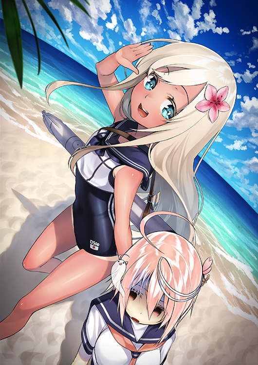 ro-500 and i-58 (kantai collection) drawn by unowen