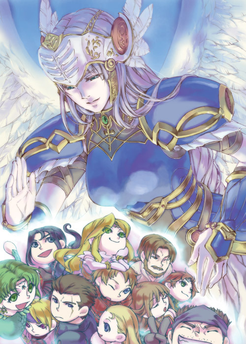 lenneth valkyrie, mystina, shiho, arngrim, jelanda, and 8 more (valkyrie profile) drawn by takamizawa_mayu