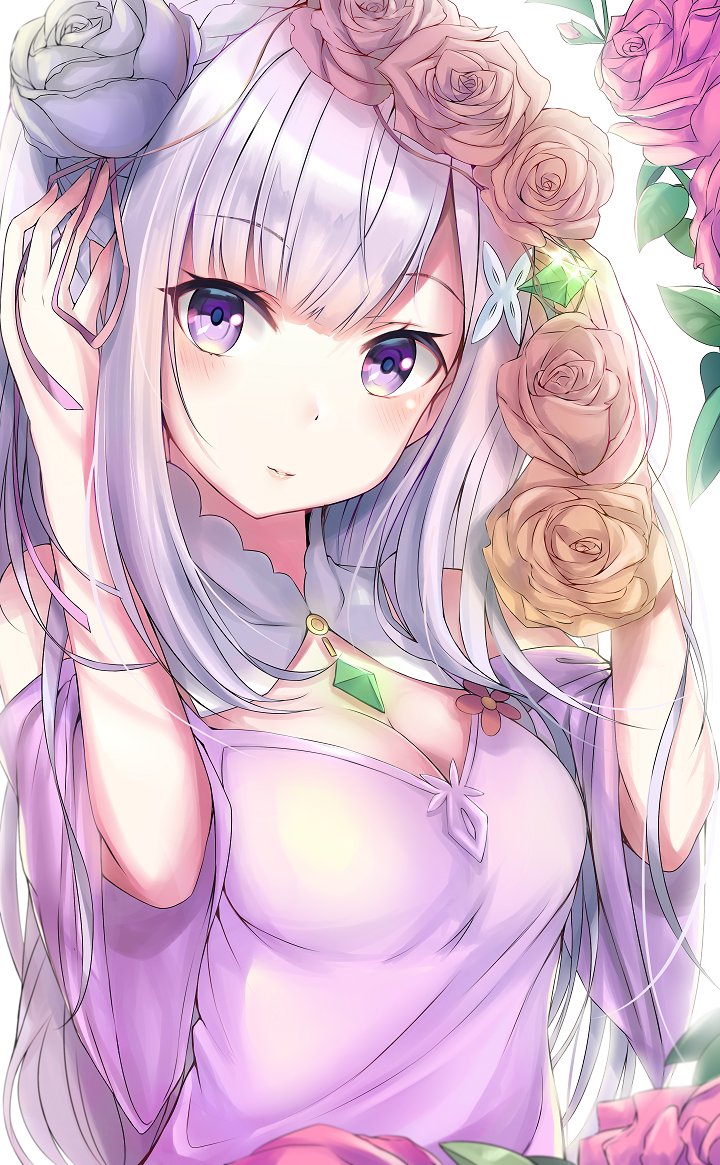 emilia (re:zero kara hajimeru isekai seikatsu) drawn by pdxen