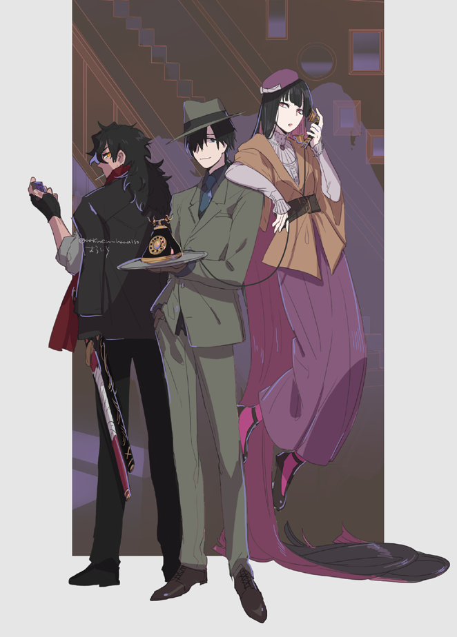 okada izou, oryou, and sakamoto ryouma (fate and 1 more) drawn by kunimitsu_(9nimi2)