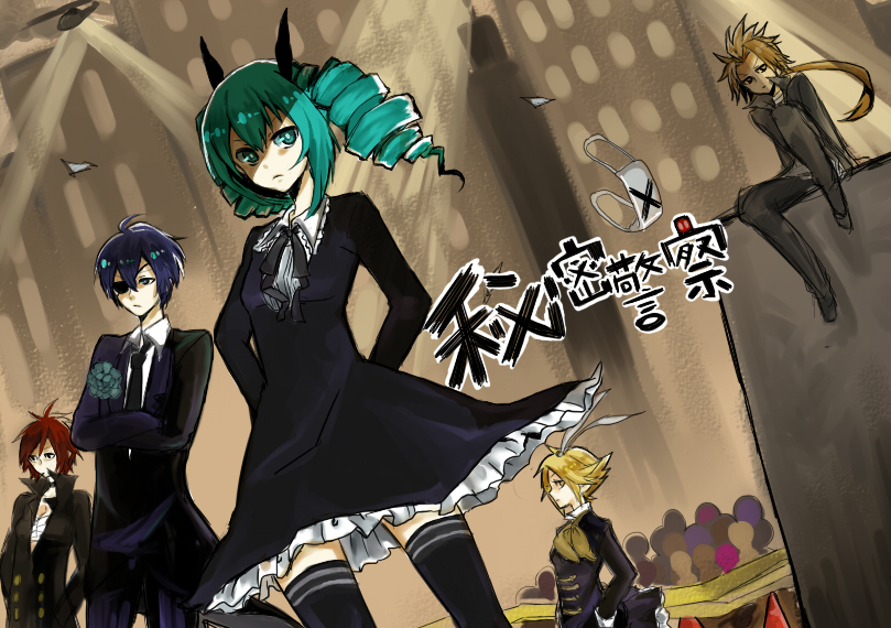 hatsune miku, kagamine rin, kagamine len, kaito, and meiko (vocaloid and 1 more) drawn by koyoiyo