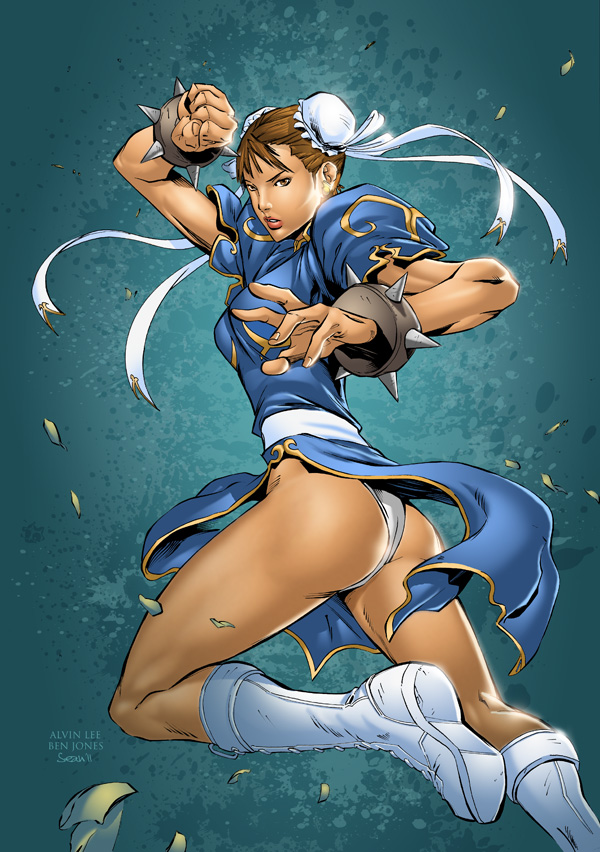 chun-li (street fighter) drawn by alvin_lee, ben_jones, and sean_ellery