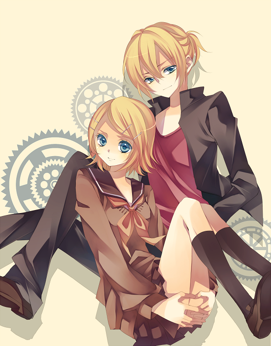 kagamine rin and kagamine len (vocaloid) drawn by tsukioka_tsukiho