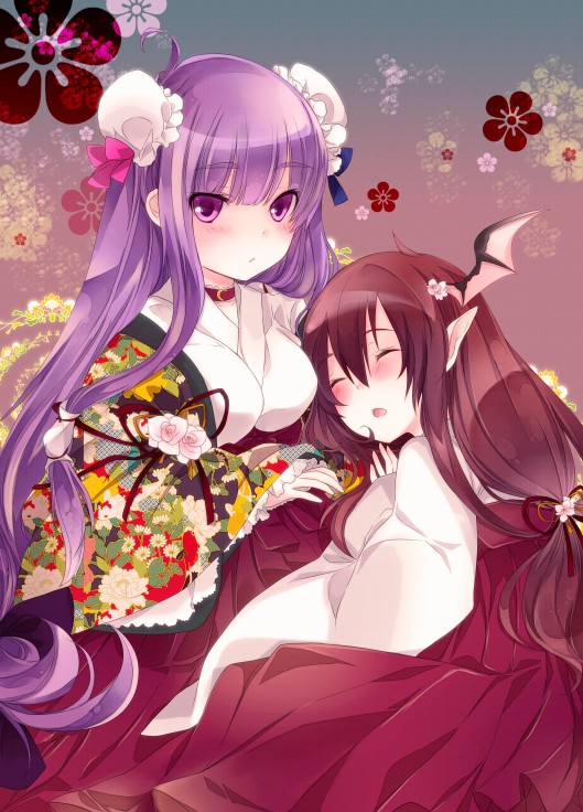patchouli knowledge and koakuma (touhou) drawn by sanada_nako