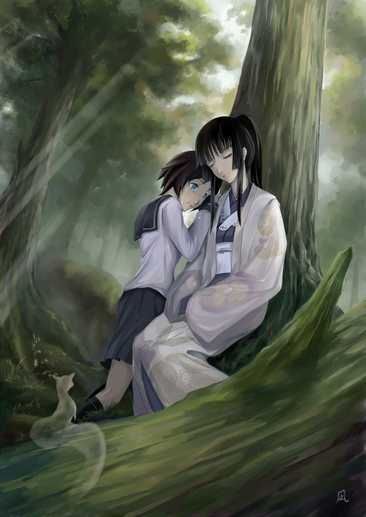 isayama yomi and tsuchimiya kagura (ga-rei and 1 more) drawn by togenagi_futaba