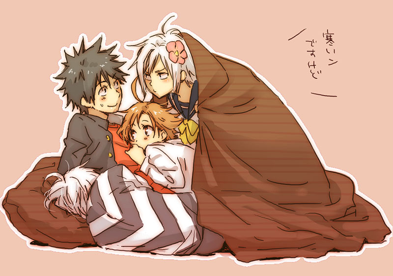 kamijou touma, accelerator, last order, and suzushina yuriko (toaru majutsu no index) drawn by hanato_(xhanatox)
