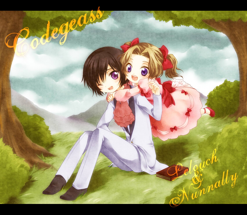 lelouch vi britannia and nunnally vi britannia (code geass) drawn by jyuru