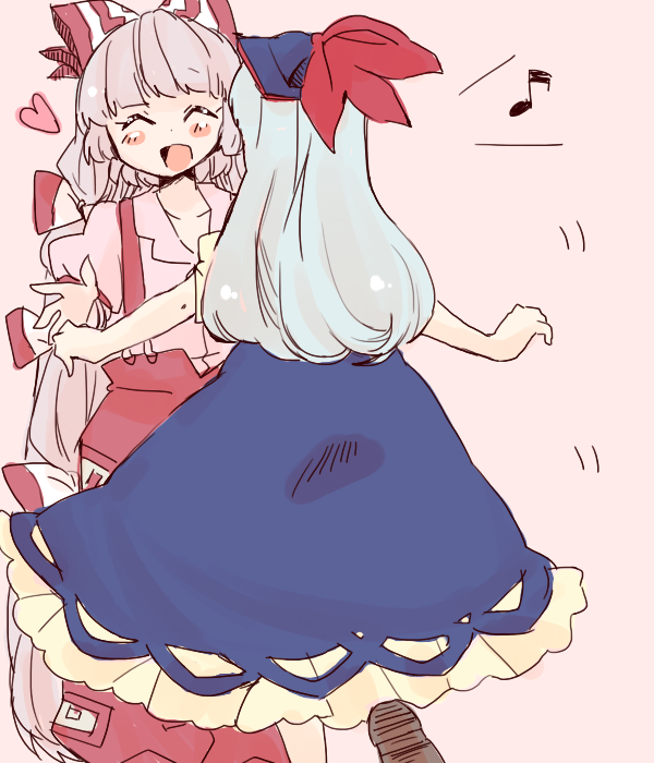 fujiwara no mokou and kamishirasawa keine (touhou) drawn by komaku_juushoku
