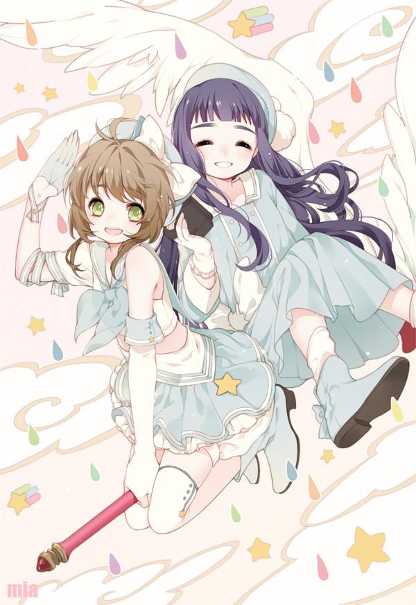 kinomoto sakura and daidouji tomoyo (cardcaptor sakura) drawn by mia0309