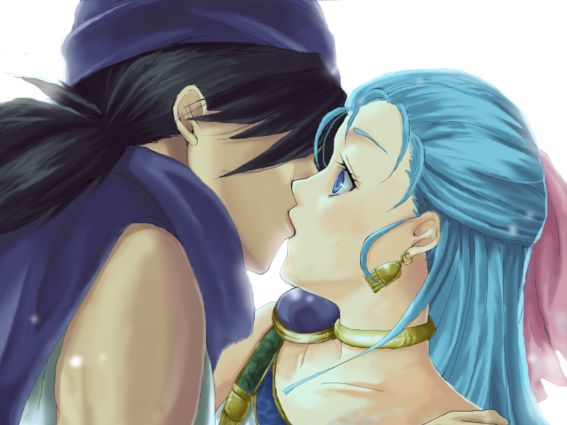 hero and flora (dragon quest and 1 more) drawn by merami