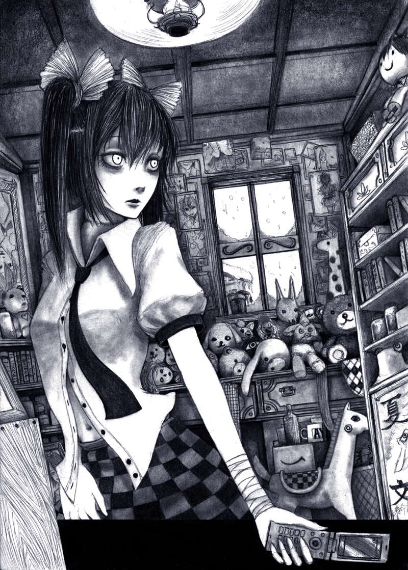 himekaidou hatate, pyonta, hata-tan, and furby (touhou and 2 more) drawn by hane_(azelye)