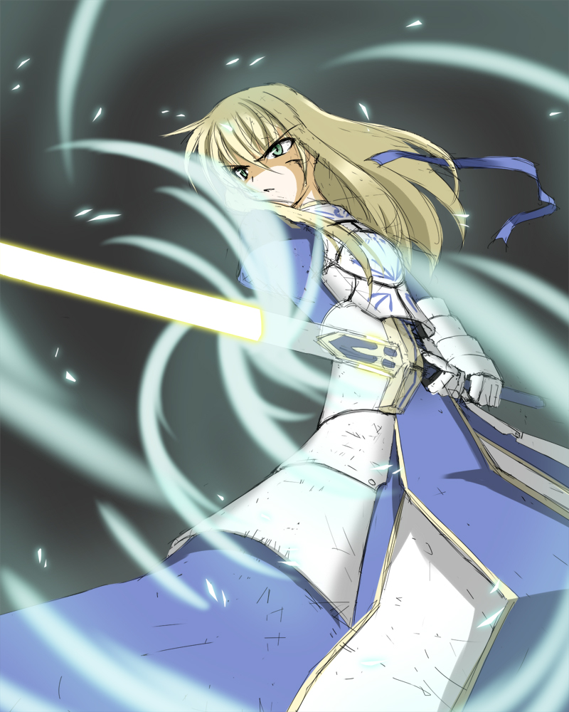 artoria pendragon and saber (fate and 1 more) drawn by sinner