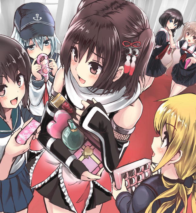 hibiki, shigure, fubuki, shigure kai ni, sendai, and 3 more (kantai collection) drawn by tooi_aoiro