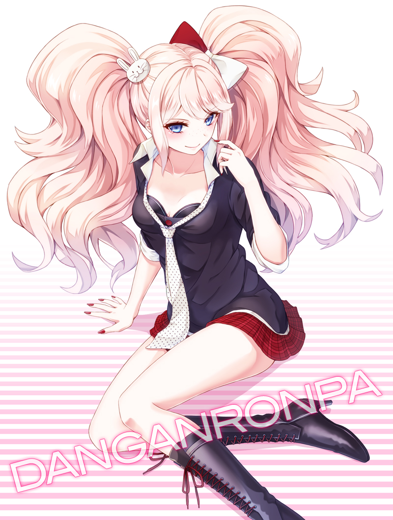 enoshima junko and ikusaba mukuro (danganronpa and 1 more) drawn by yaegorou