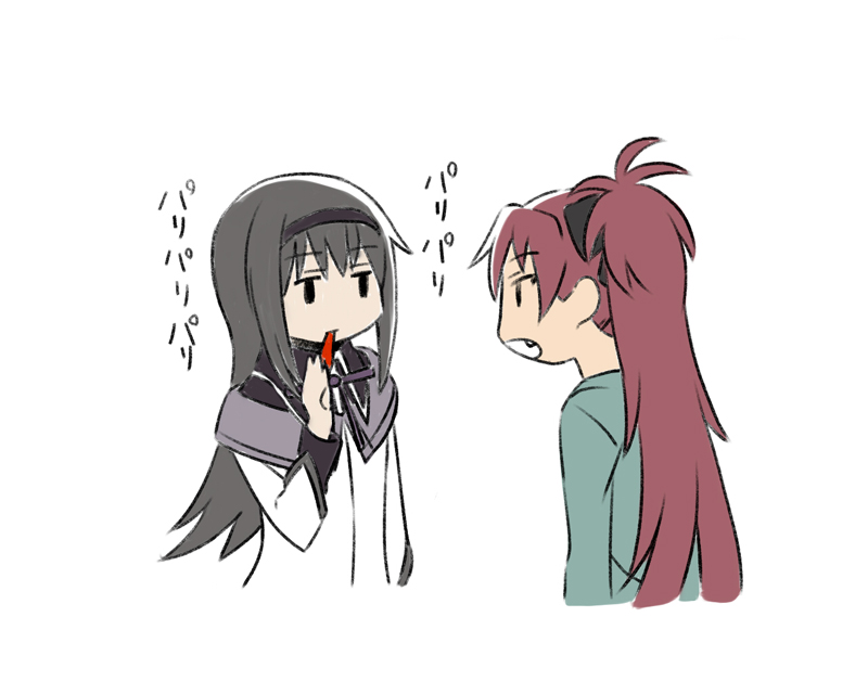akemi homura and sakura kyoko (mahou shoujo madoka magica) drawn by oda_takayuki