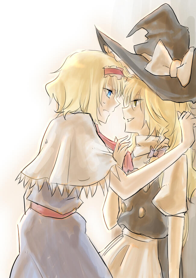 kirisame marisa and alice margatroid (touhou) drawn by mitsunara
