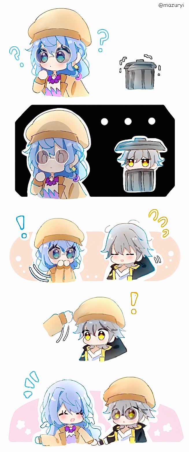 trailblazer, caelus, and robin (honkai and 1 more) drawn by mazuryi_kana