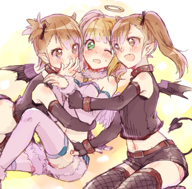 takatsuki yayoi, futami mami, and futami ami (idolmaster) drawn by yuurinmoku