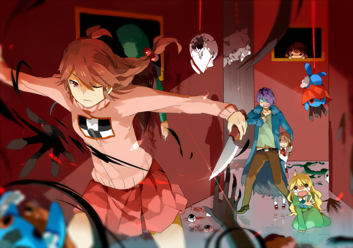 madotsuki, ib, mary, garry, lady in red, and 1 more (yume nikki and 1 more) drawn by getiao