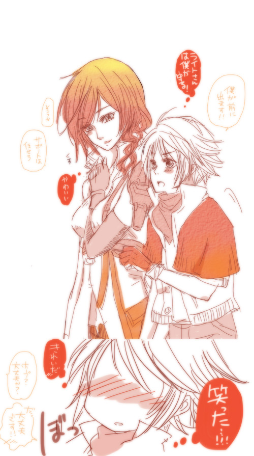 lightning farron and hope estheim (final fantasy and 1 more) drawn by yuki_ya