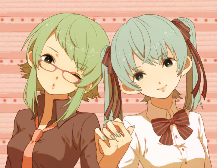 hatsune miku and gumi (vocaloid) drawn by unino_(unino_sachi)
