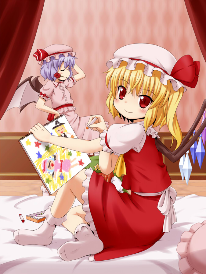 kirisame marisa, remilia scarlet, flandre scarlet, and hong meiling (touhou) drawn by haruna_mao