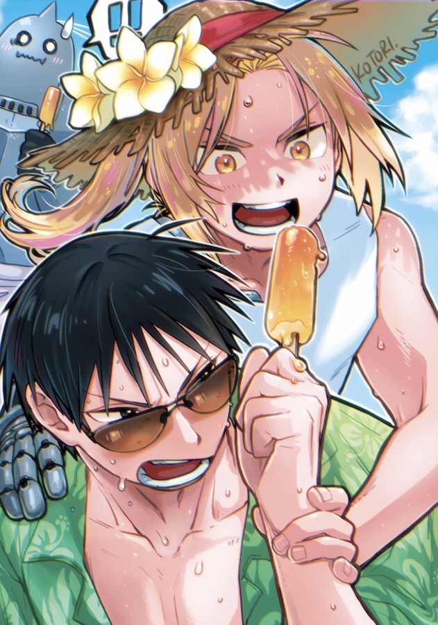 edward elric, alphonse elric, and roy mustang (fullmetal alchemist) drawn by anna_kotori