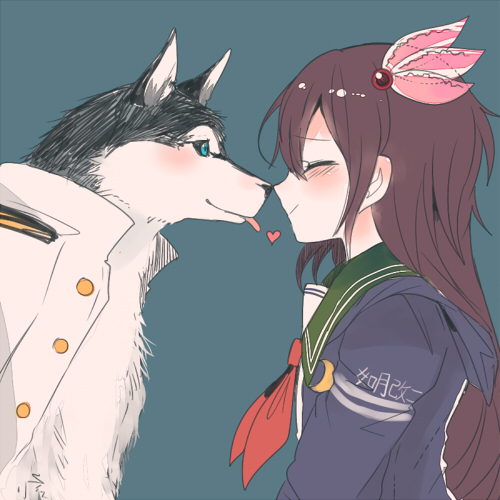 admiral, non-human admiral, kisaragi, and kisaragi kai ni (kantai collection) drawn by itomugi-kun
