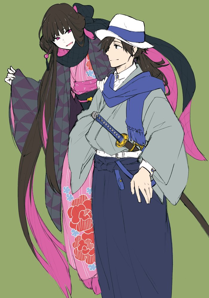 oryou and sakamoto ryouma (fate and 1 more) drawn by isshoku_(shiki)