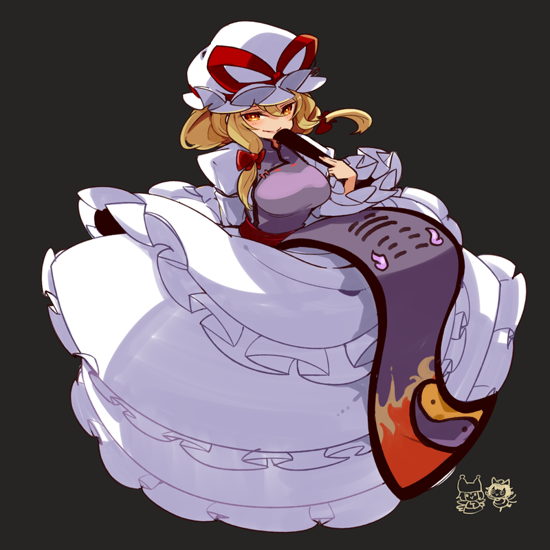 yakumo yukari, yakumo ran, and chen (touhou) drawn by mota