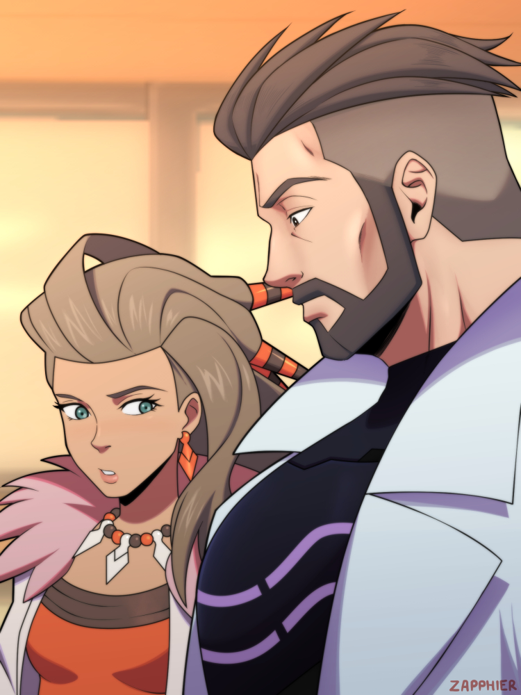 professor sada and professor turo (pokemon and 1 more) drawn by zapphier