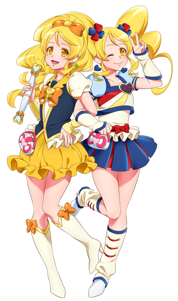 oomori yuuko and cure honey (precure and 1 more) drawn by 0417nao