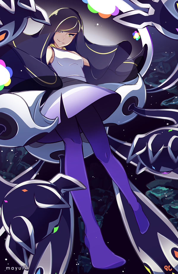 lusamine, nihilego, and lusamine fused (pokemon and 1 more) drawn by ebbilin
