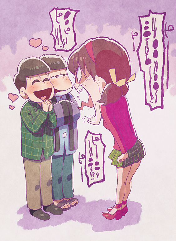 matsuno ichimatsu, matsuno choromatsu, and yowai totoko (osomatsu and 1 more) drawn by aoki_(fumomo)