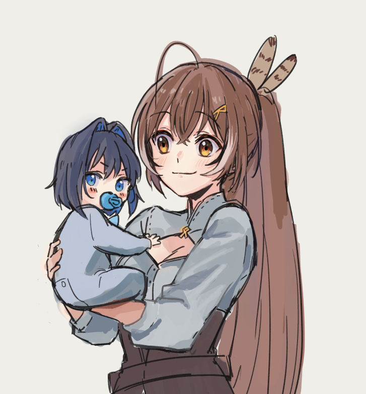 ouro kronii and nanashi mumei (hololive and 1 more) drawn by kisuu_(oddnumberr_)