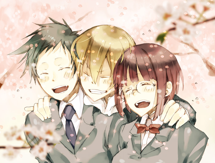 sonohara anri, ryuugamine mikado, and kida masaomi (durarara!!) drawn by houhou_(black_lack)