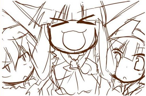 konpaku youmu, ibuki suika, and inaba tewi (touhou) drawn by morino_harifu