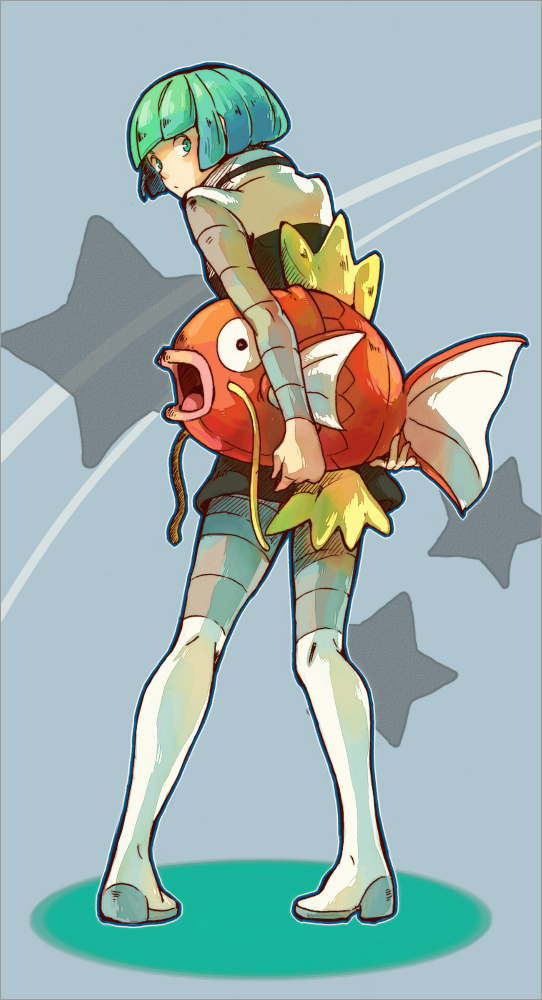 magikarp and team galactic grunt (pokemon and 1 more) drawn by skyloop19