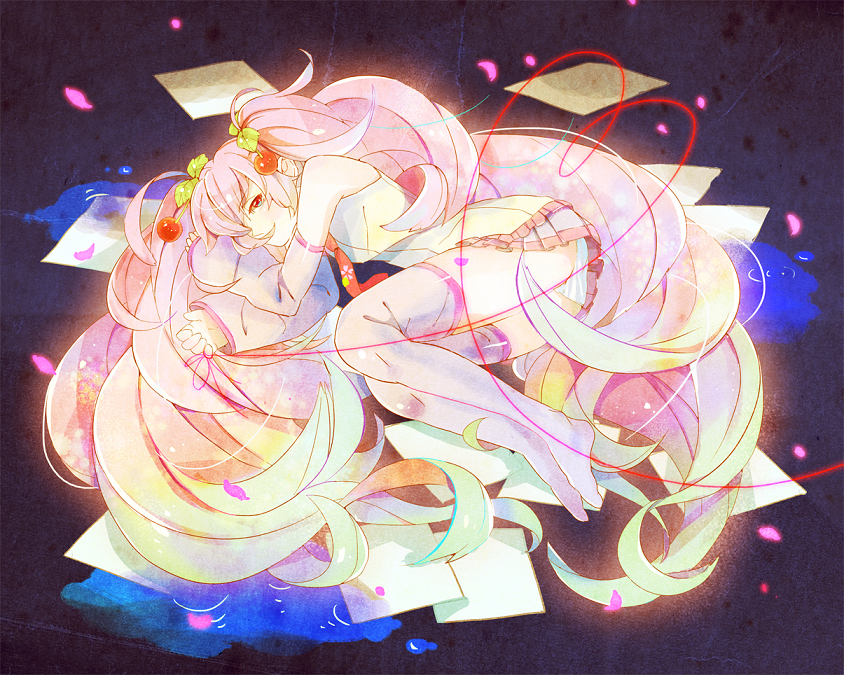 hatsune miku and sakura miku (vocaloid) drawn by toinana