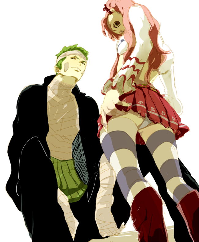 roronoa zoro and perona (one piece) drawn by aroi_(euza)