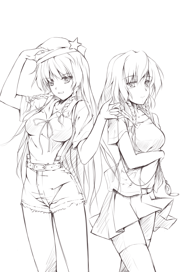 izayoi sakuya and hong meiling (touhou) drawn by fangdan_runiu