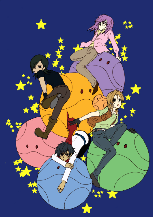 haro, tieria erde, setsuna f. seiei, lockon stratos, and allelujah haptism (gundam and 1 more)