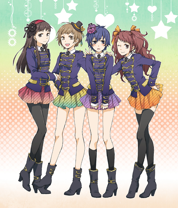 shirogane naoto, satonaka chie, kujikawa rise, and amagi yukiko (persona and 1 more) drawn by umechiui